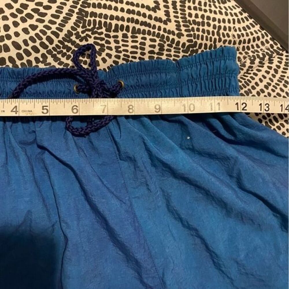 Vintage Side1 Size Small 100% Nylon 80s Teal Blue Shorts Swim Trunks - Picture 5 of 8